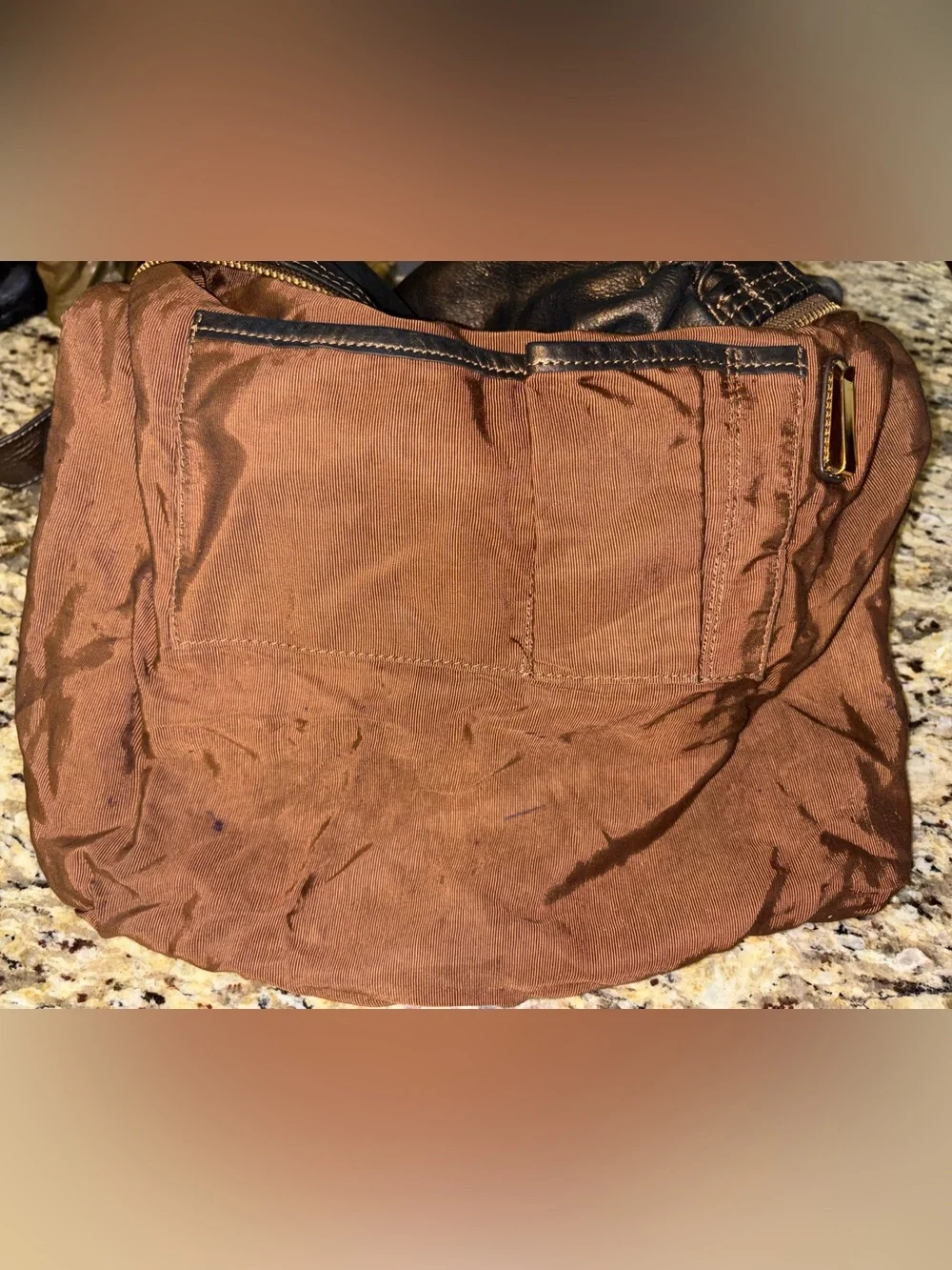 Y2K Vintage Badgley Mischka Leather Hobo Bag Gold